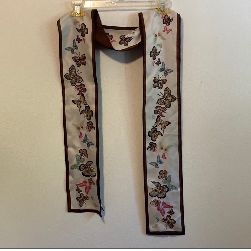 Talbots 100% Silk Vintage Butterfly Scarf
